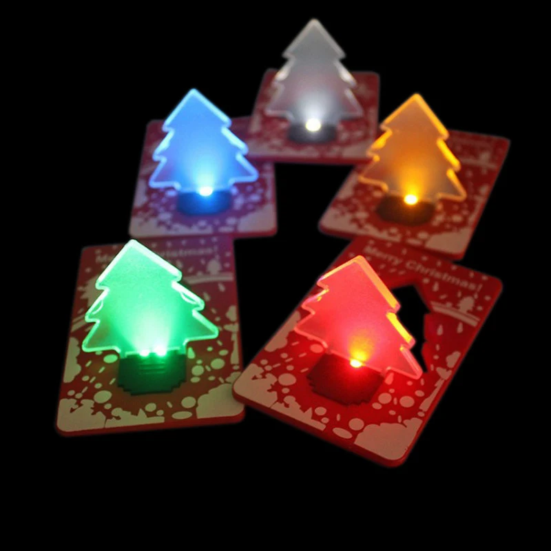Mini Colorful Motif Lights Portable Pocket Card Light Promotional Gift Slim Plastic Glow Card Night Lamp Birthday Gift