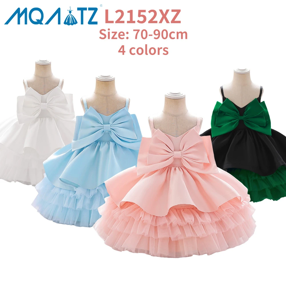 MQATZ Hot Selg Children Clothing Toddler Girls Spaghetti Strap Layered Baby Ruffle Party Dress