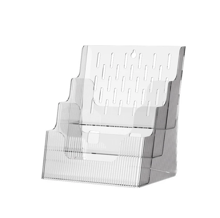Acrylic Brochure Holder, Clear Literature Organizer Magazine Rack for Wall or Workbench Brochure Display