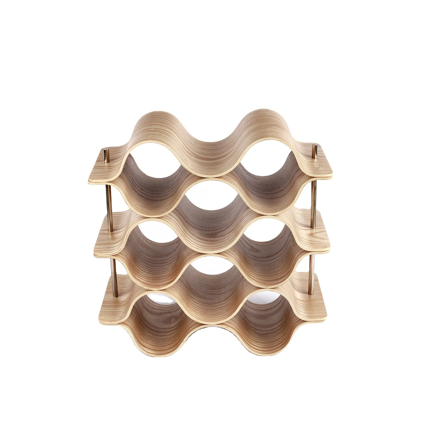 High quality willow wooden countertop wine rack designs