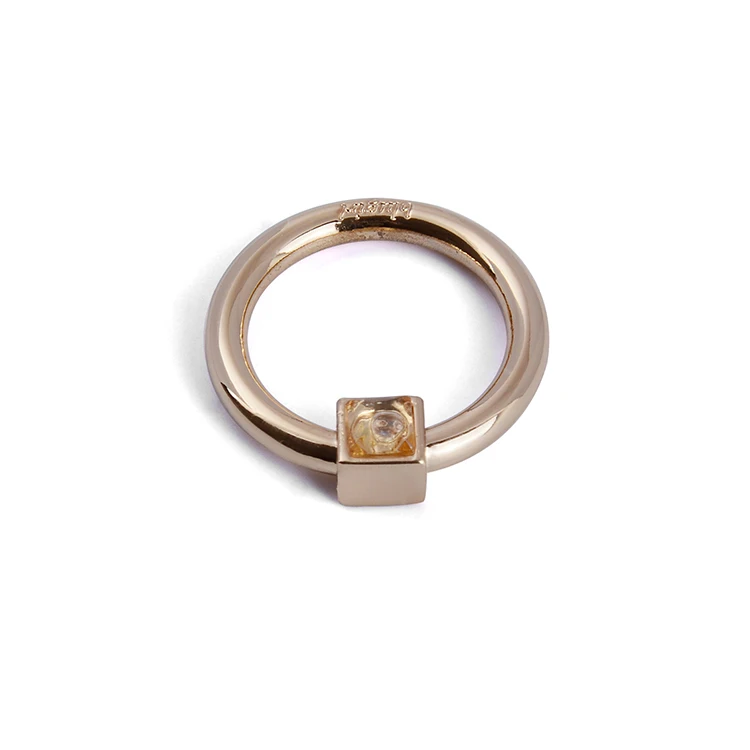 Leather Bags Accessories Simple Gold Metal Ring Zinc Alloy Metal O Rings