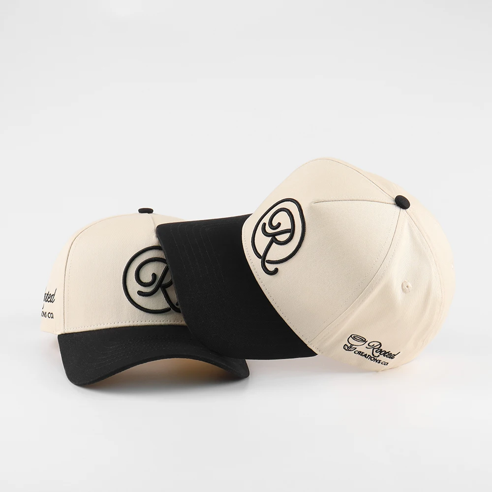 Factory wholesale custom hats new design pure cotton 3d embroidery letter baseball caps hats structure front two color sport hat