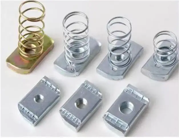 Long spring channel nut ss spring wing nut uni strut steel spring nut for cable tray