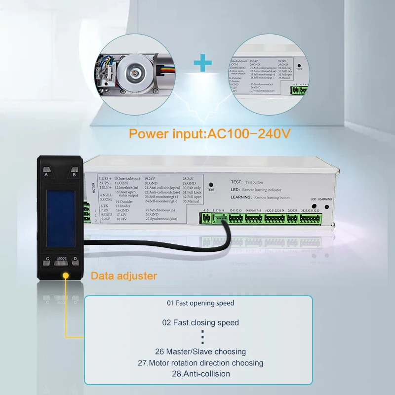 CE Doortec&Turtech  SW80  Automatic and Remote Control Motor Spring Limit Heavy Duty 80Kg Automatic Swing Door Closer/Opener