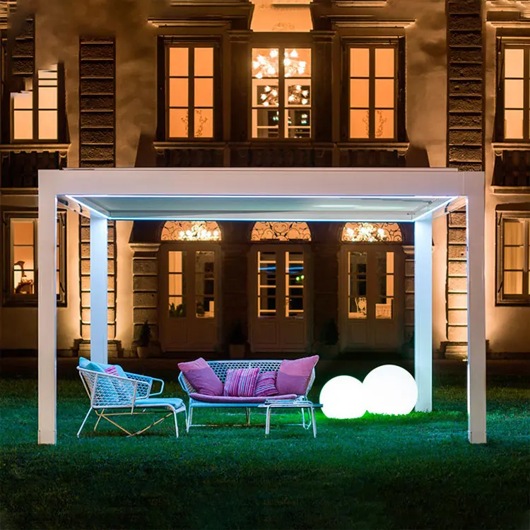 Flipping louver gazebo porch frame pavilion aluminum alloy gazebo sun bath room