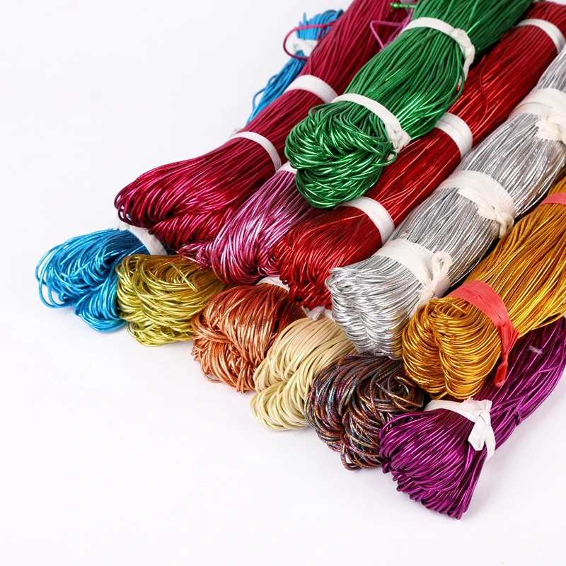 elastic cord for bracelet gold and silver wire color wire round elastic rope adjustable custom cord locks toggle elastic cord