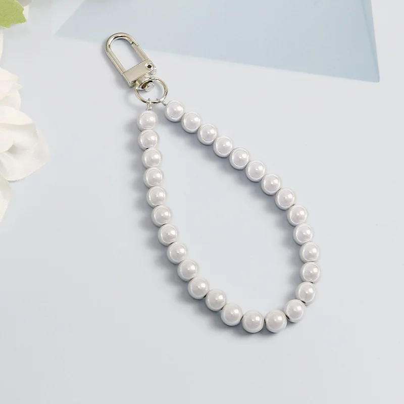 Faux Pearl Ladies Keychain Pendant Beaded Bracelet Keychain Bag accessories