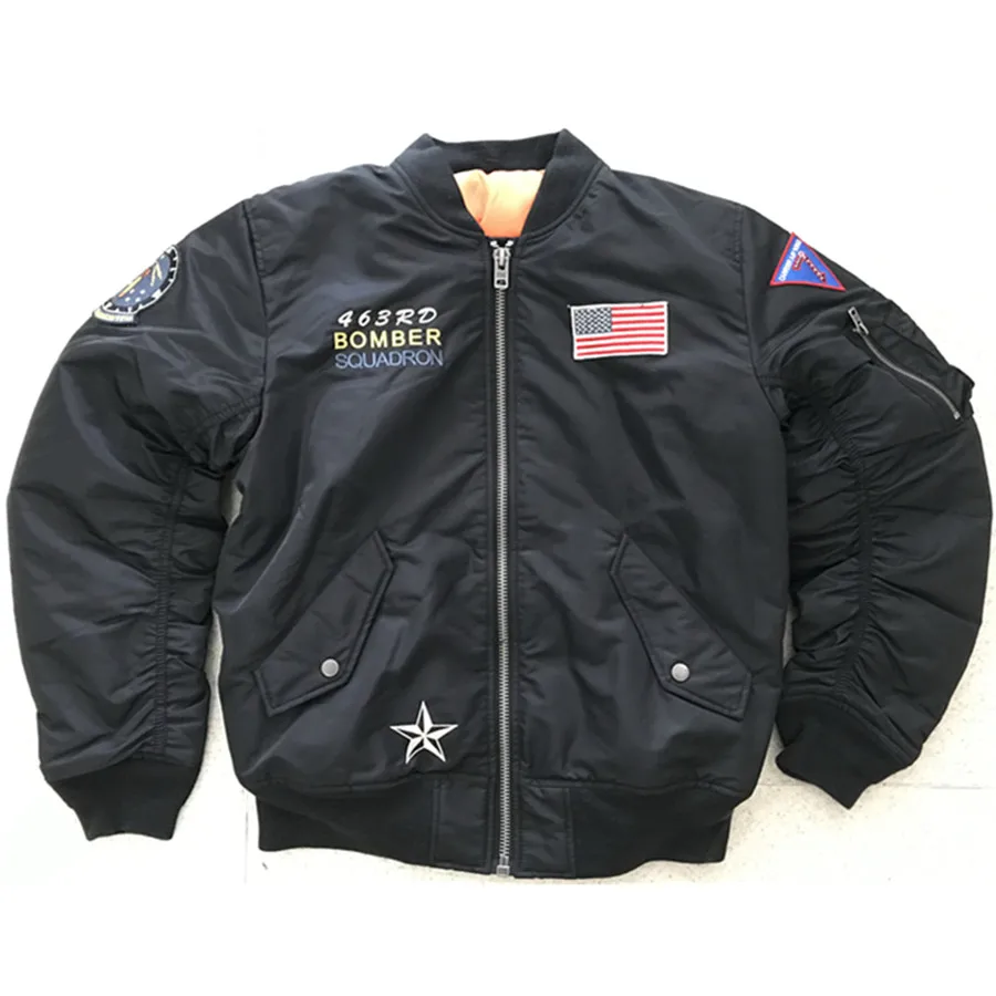 
 Мужская модная черная стеганая куртка Бомбер хорошего качества с красивой вышивкой  