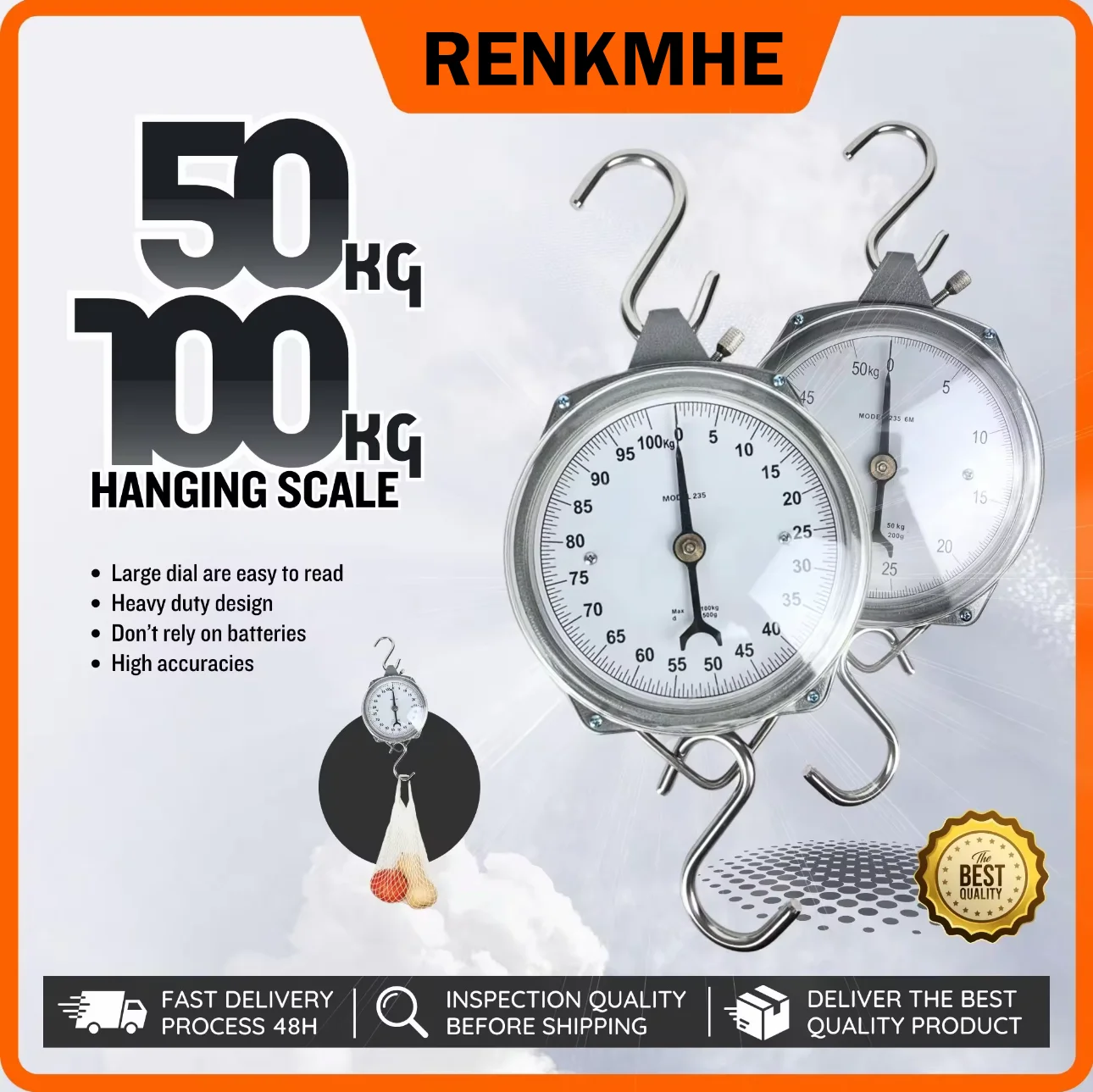 Portable Mechanical Baby Weighting Scale 25kg 50kg 100kgs Manual Hanging Baby Spring Scale