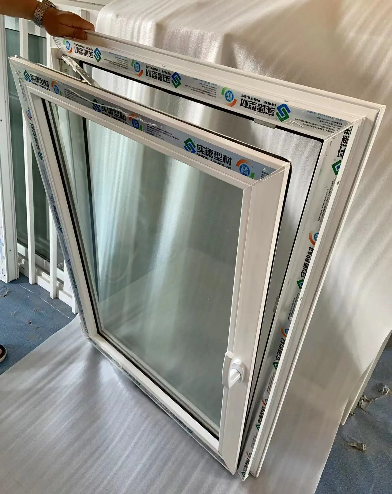 Energy PVC Tilt Turn Windows with Triple Glass Sliding Open Style Double Glazed Aluminium Frame Plastic Tilt Rotate Features
