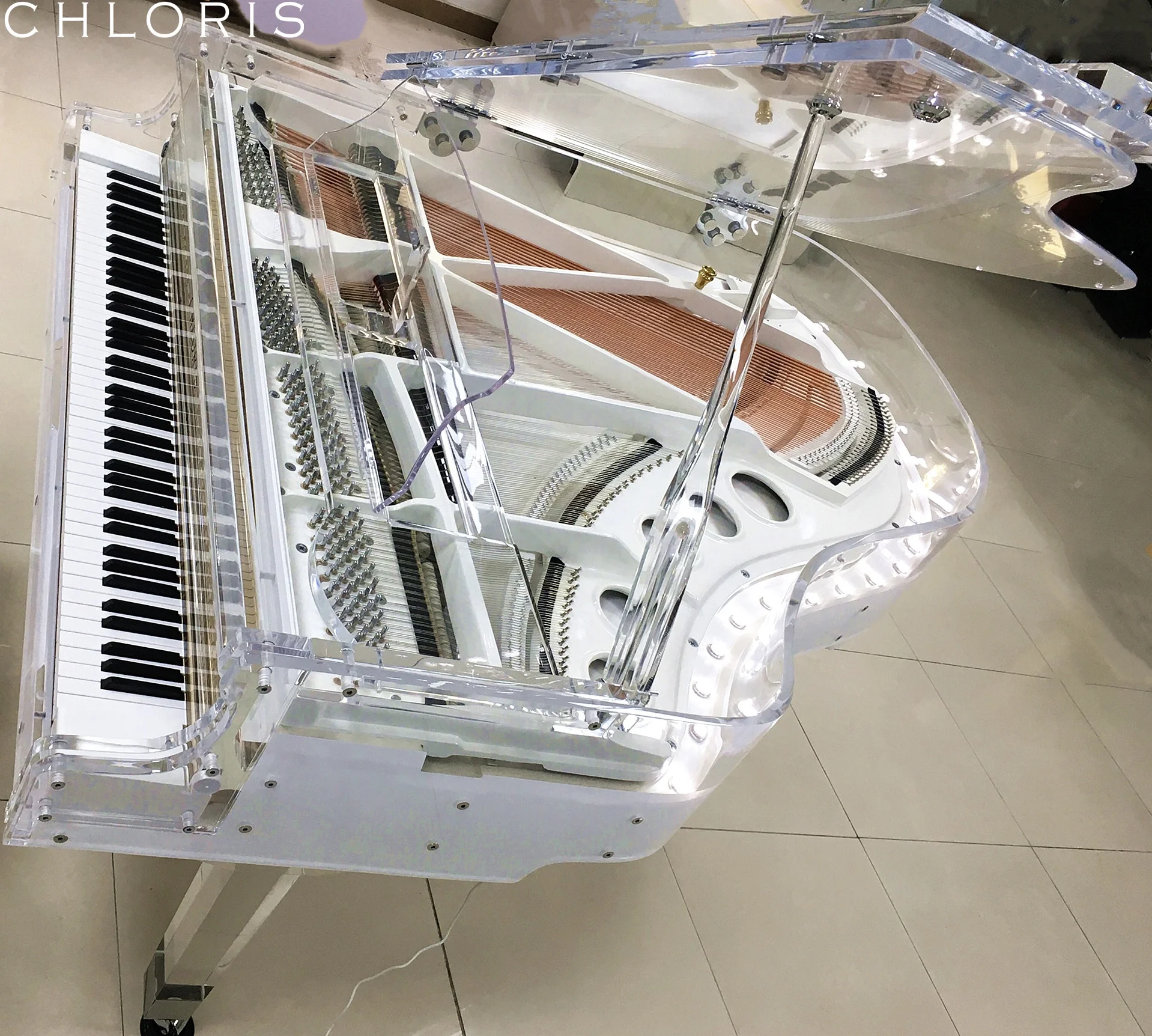 Crystal  Piano  HG-180A Grand Piano decorated with luxurious  crystal lights