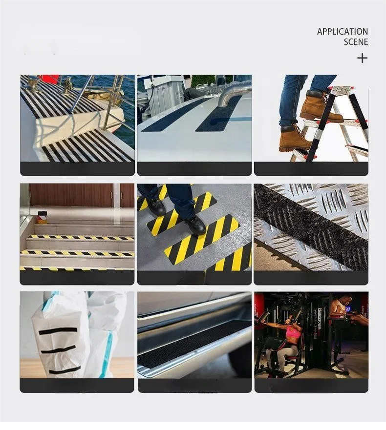 Anti Slip Hazard Warning Barrier Safety Red & White Self Adhesive Tape Roll Anti-slip Tape Ground Anti-slip Sticker