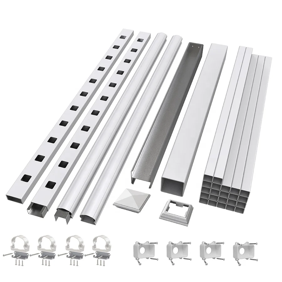 Fentech veranda white yardsmart plastic vinyl pvc front  porch deck railing with brackets