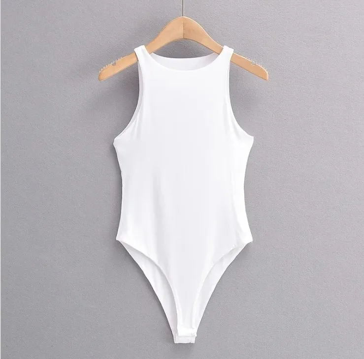 Women casual two layer molder cotton Sexy Slim beach Jumpsuit Romper girl Bodysuit solid clothes clothing Jumper body suit Top