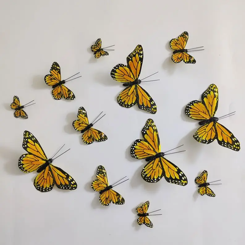 Artificial monarch feather butterflies for wedding decorations and headband decorations Halloween decorations 12pcs a pack