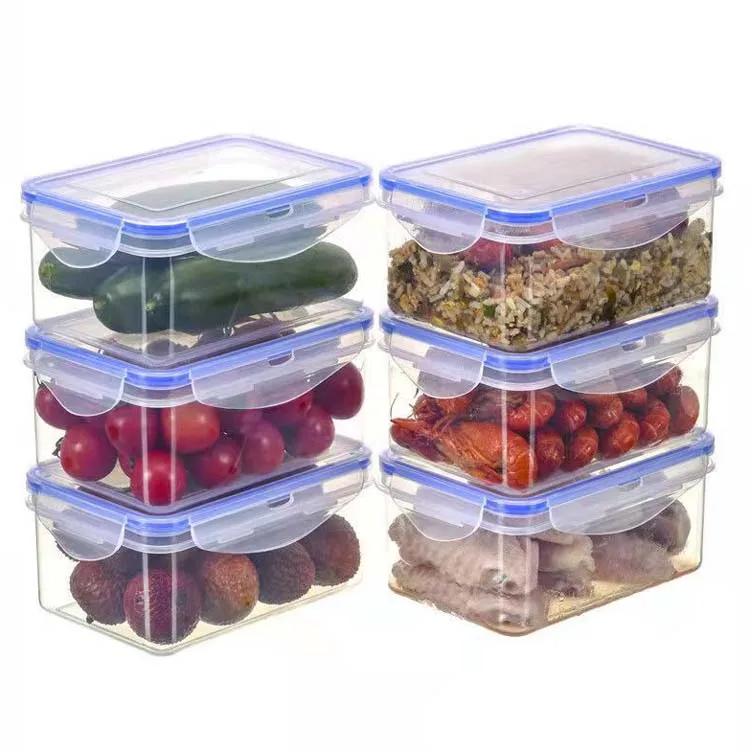550ml 1000ml 1500ml Low Moq Custom Logo BPA free Rectangle Plastic Airtight Food Storage Box