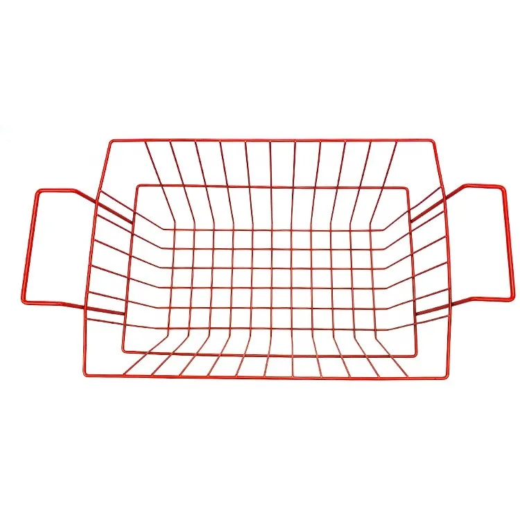 Factory large household metal iron wire storage basket with handles for sundry