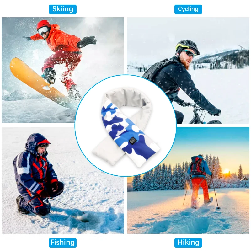 OEM Wholesale New Design Fashionable Small  Heated Polyester Scarf for Adults Winter Season