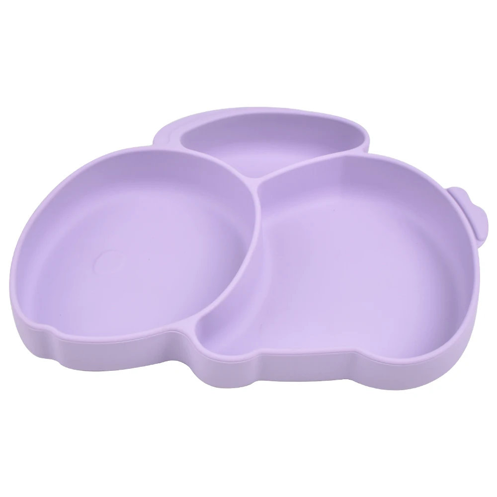 Microwave Safe Unbreakable Rabbit Animal Shape Children Kids Toddler Unbreakable Plato Dishes Silicone Divider Dinner Plate