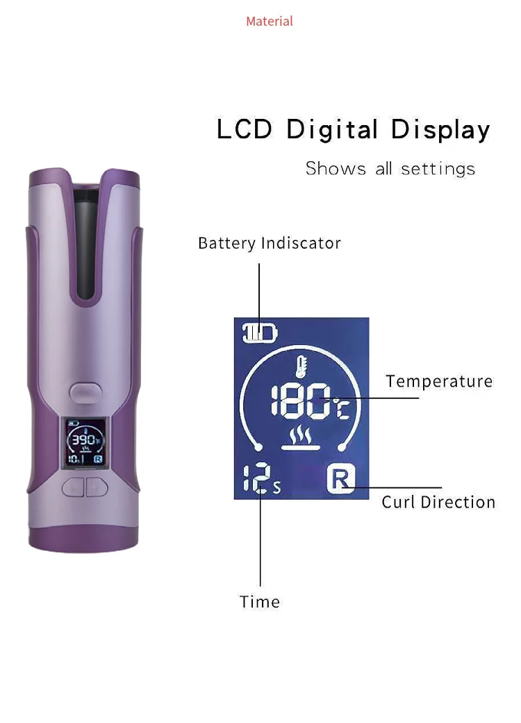 Hot Mini Wireless Rechargeable Portable Electric Spiral Curly Hair Curler Automatic Cordless Hair Curler Curling Iron