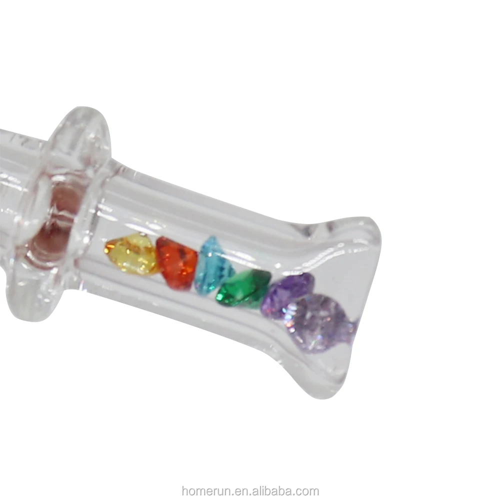 Diamond glass filter tips colorful gem inside clear tips rolling paper tip for smoking
