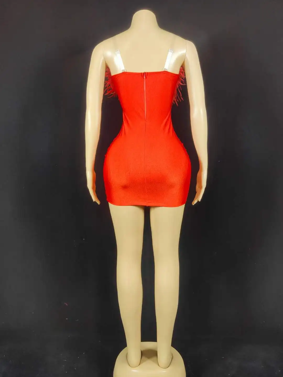 Ocstrade Ropa De Mujer танцевальное платье с блестками и стразами Клубное белыми перьями для женщин