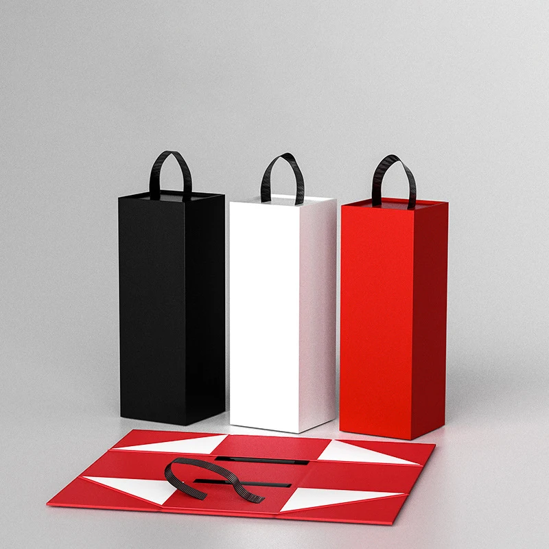 Carton Paper Magnetic Packaging Boxes Whisky Champagne Wine Bottle Wine Box