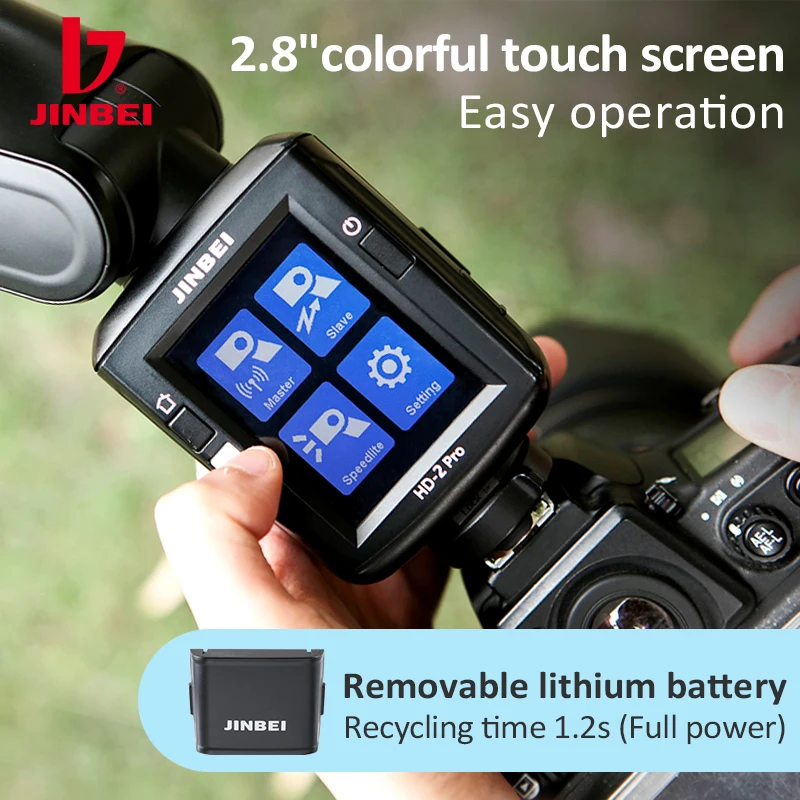 inlightray JINBEI HD-2 PRO TTL Li-ion Round for camera flash lights Portable Speedlite for outdoor shooting