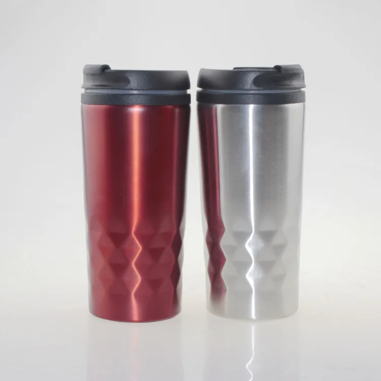 12oz Double wall insulation Stainless Steel coffee Tea cups tumblers mugs with  paper insert and leak proof flip lids