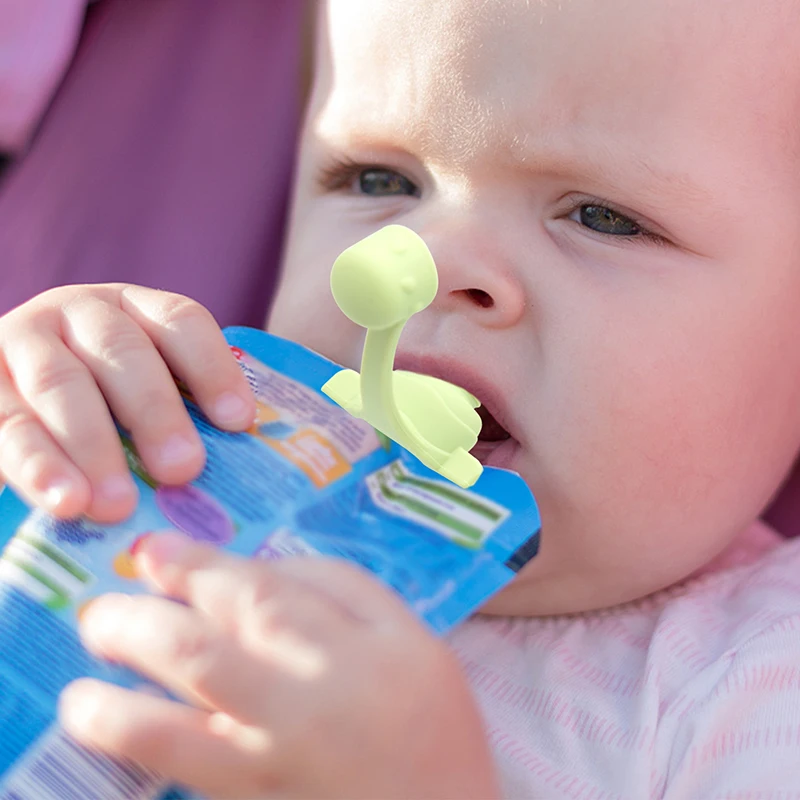 NEW Reusable Waterproof Soft Sip Toddler Led Weaning Food Pouch Topper BPA Free Easy to Use Silicone Baby Pouch Top