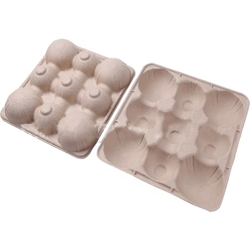 Fruit Packaging Color 9 holes Molded Pulp Paper Apple Avocado Tray 100% Biodegradable