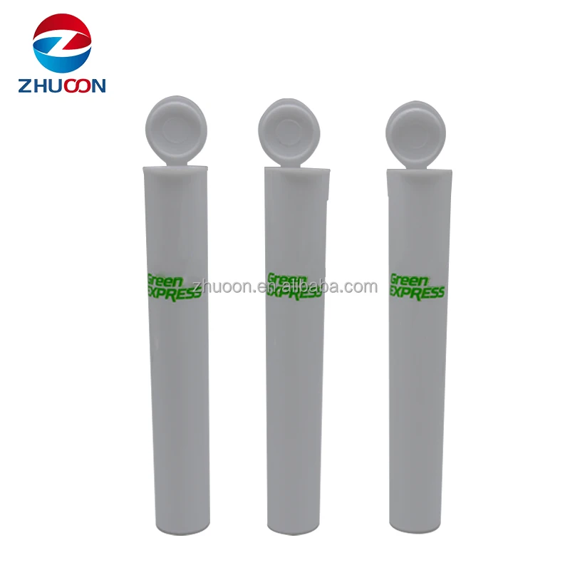 Custom  Pop Top Tube Container Child Resistant 116mm  Clear Plastic  Tubes Packaging