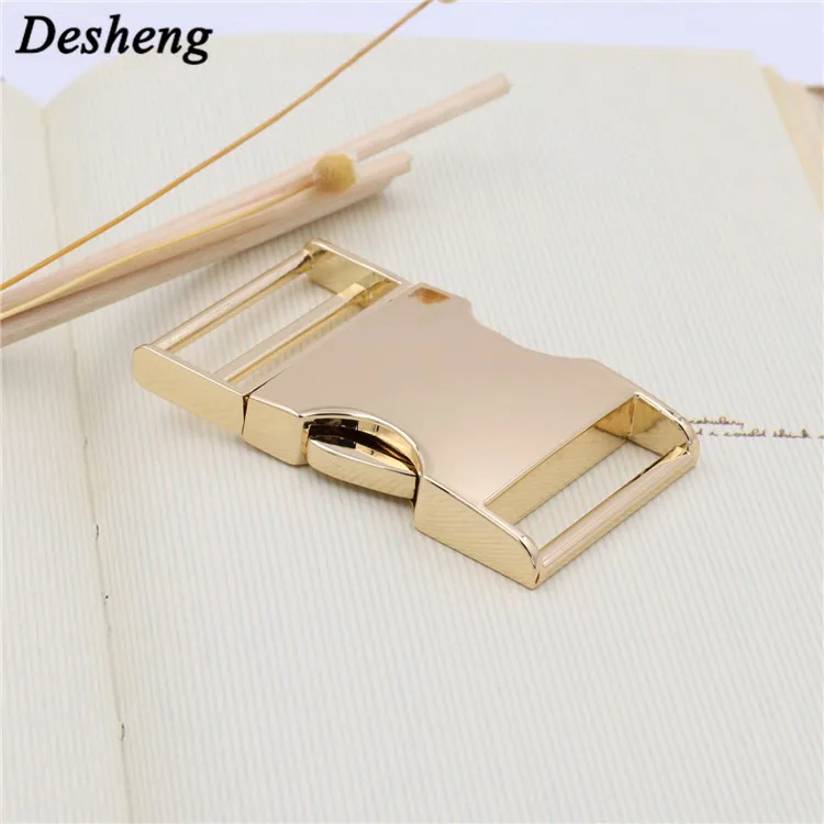 32MM double belt release buckle metal adjusting coupler insert curved buckle