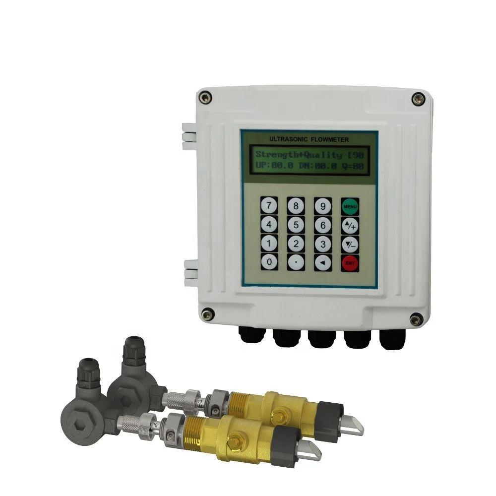 LCD Display clamp on ultrasonic flowmeter wall mounted sewage ultrasonic digital flowmeter