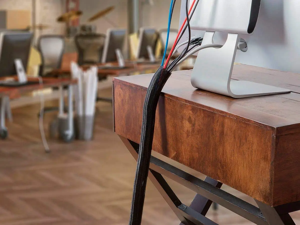 DEEM black expandable braided sleeve PET material cable protective sleeve