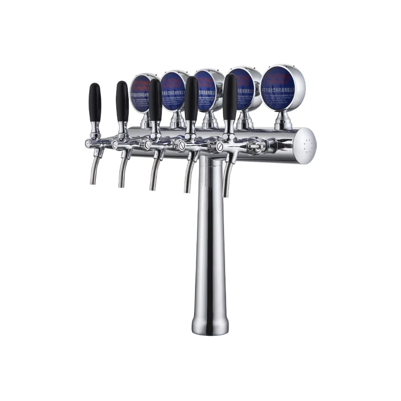 Top Quality T Type 5 Taps SS304 Beer Tower Draft Beer Font Dispenser Flow for Kegerator Bar Home