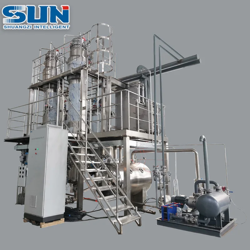 Chinese Medicine Double Effect Falling Film Evaporator Chemical Organics Multi-effect Evaporation Equipment