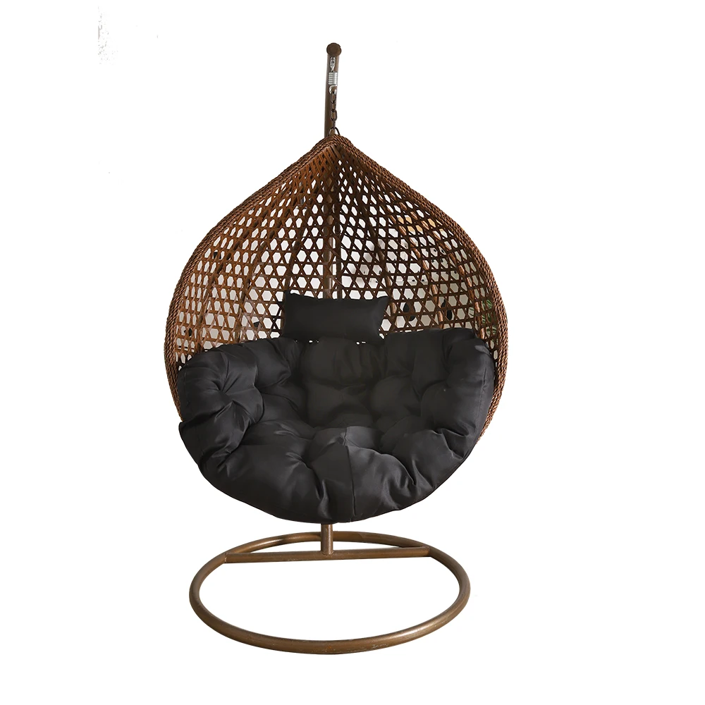 Wholesale Custom Design Outdoor Cheap Modern Balcony Garden Rattan Patio Egg Pod Hanging Swing Chairs With Stand For Living Room