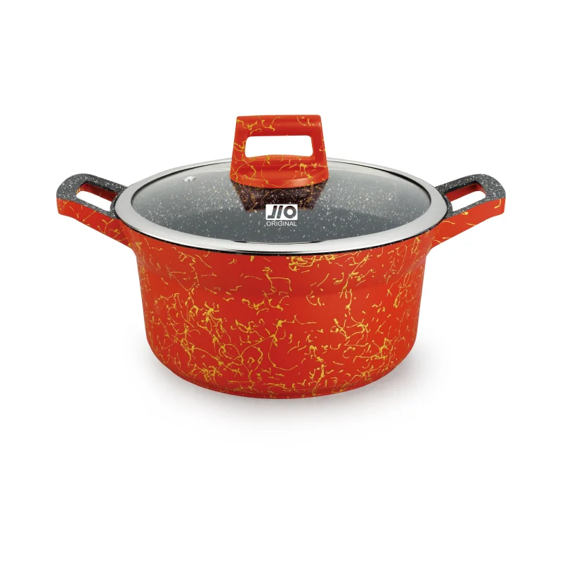 UCCLIFE kitchen wares wholesale 10PCS NON STICK GOLF  COOKWARE SET glass lid soup pot