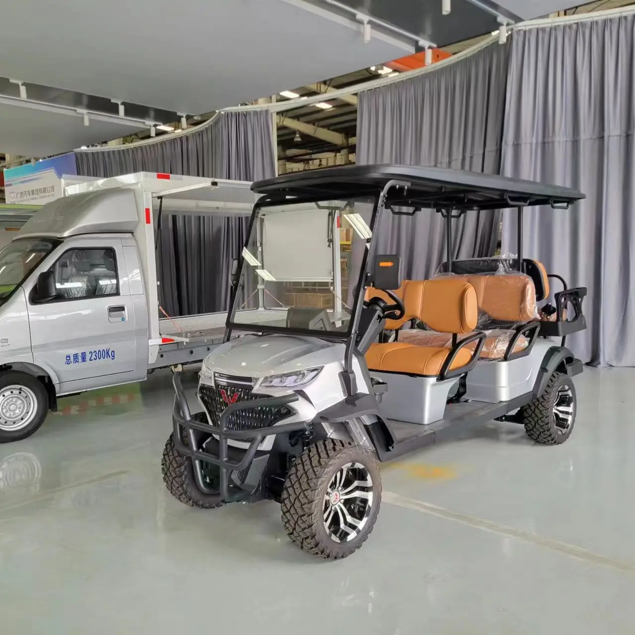 5kw Electric Golf Cart with Aluminum Frames 4+2 Seaters 5kw Curtis Controller