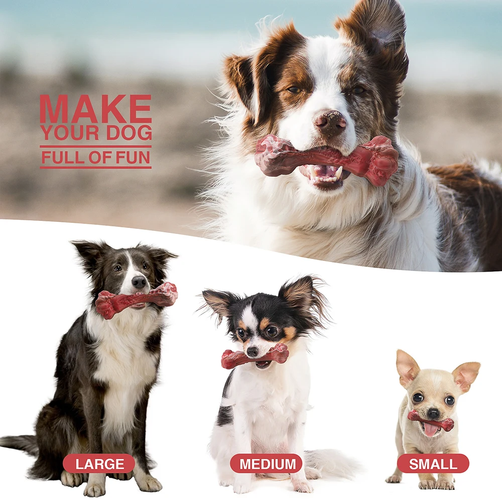 Natural Rubber Dog Pet Chew Toys Bone Shape Dog Toy
