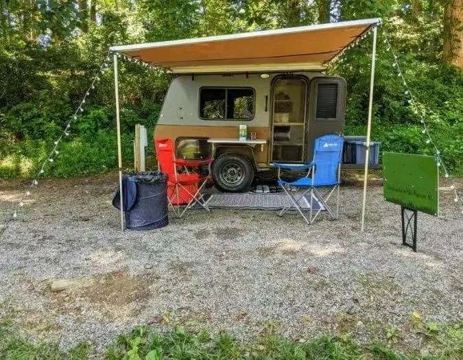 Sale compact Off-road caravan manufacture rv camper travel trailers camping trailer caravan with entertainment for sale