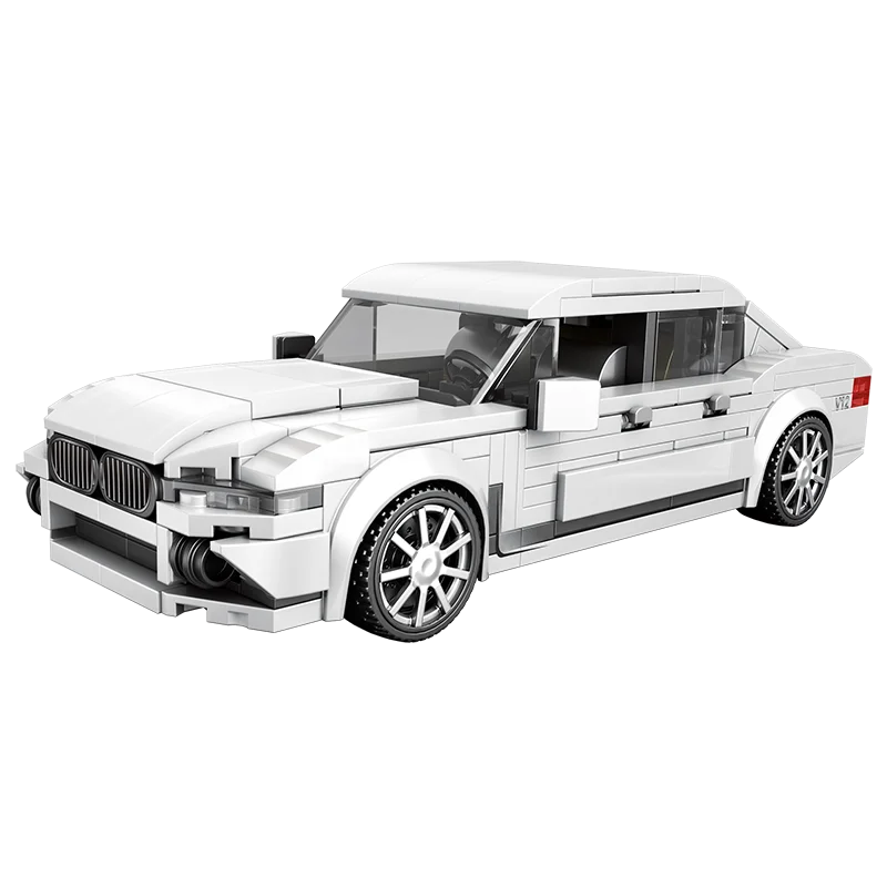 Super Racing White Car Building Blocks 398PCS MOC Plastic DIY Sport Model 1:24 Scale Adults Kids 5 7 Years ABS Box Brick Toys