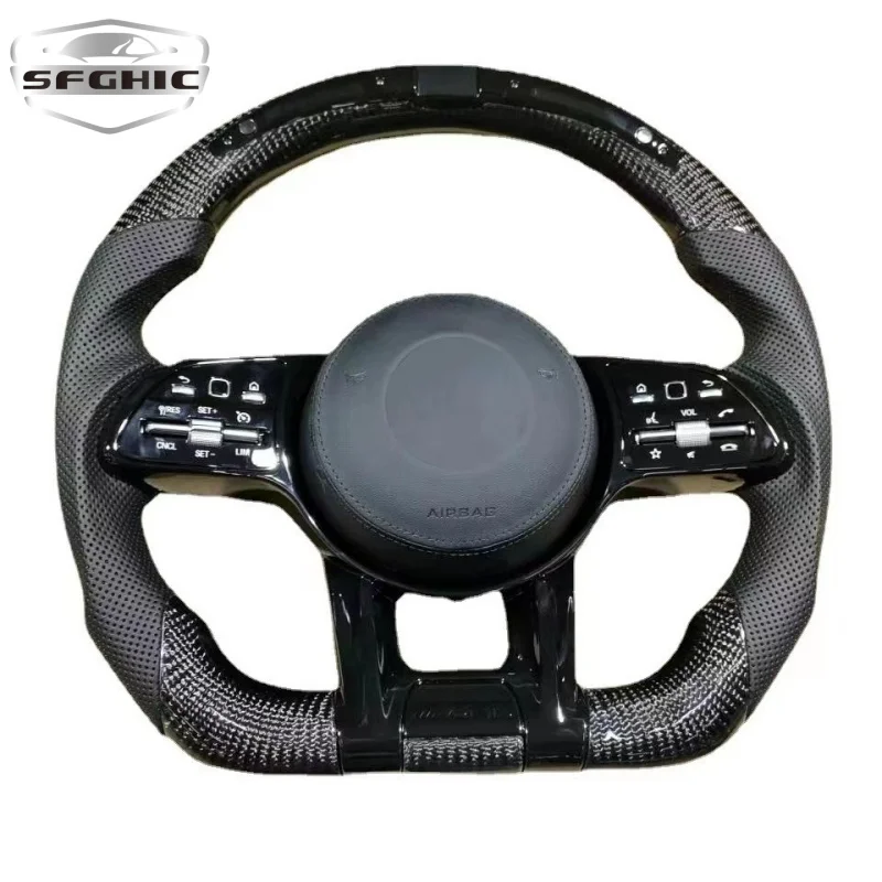 Forged Carbon Fiber Steering Wheel For Mercedes Benz AM-G S Class W124 W221 W166 C300 E Class C350 CLAS550 W203