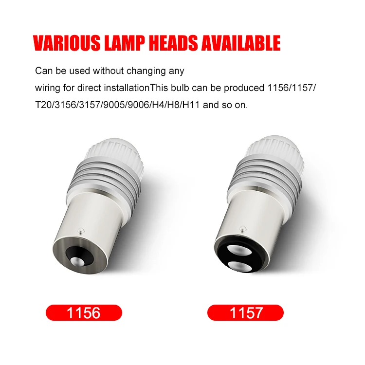 Wholesale Hot-selling 1156 led 1157 2835 9 Smd 3157 Led 7440 7443 Amber Red Para Auto Turn Signal Light Brake Bulbs For Cars