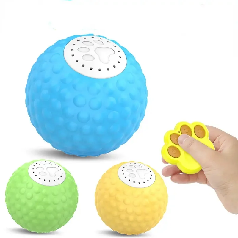 Wholesale Rechargeable Interactive Pet Tease Ball for Cat Dog with Remote Control TPU Bounce Sound Automatic Cat Tease Toy