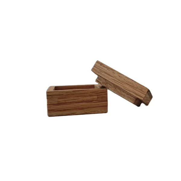 Natural Color Oak Wooden Keepsake Box Sliding Lid USB Gift Packaging Solution
