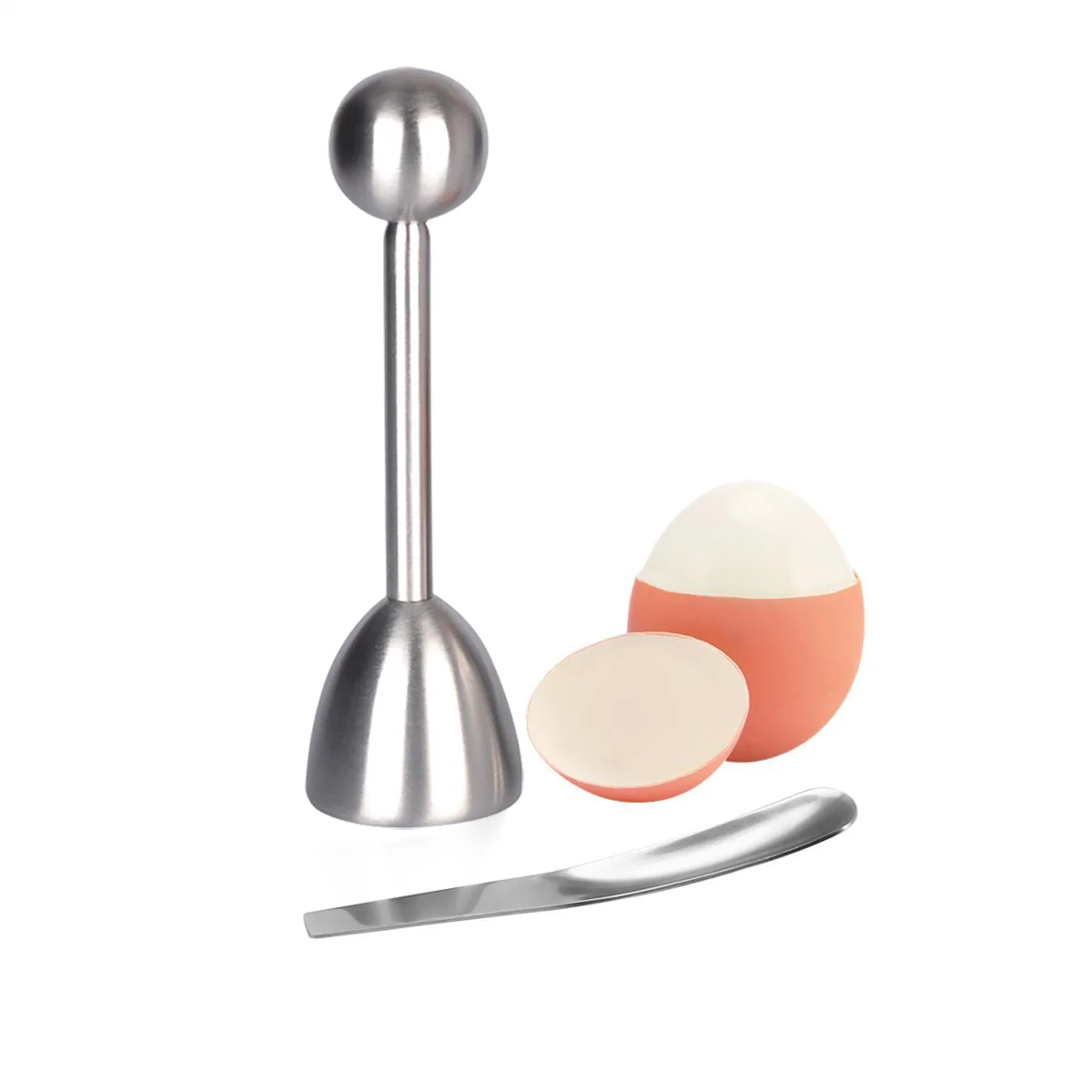 Egg Cutter Topper Set Egg Cracker for Soft & Hard Boiled Eggs Include 2 Egg Cups, 2 Spoons, 1  Eggs Topper Cutter