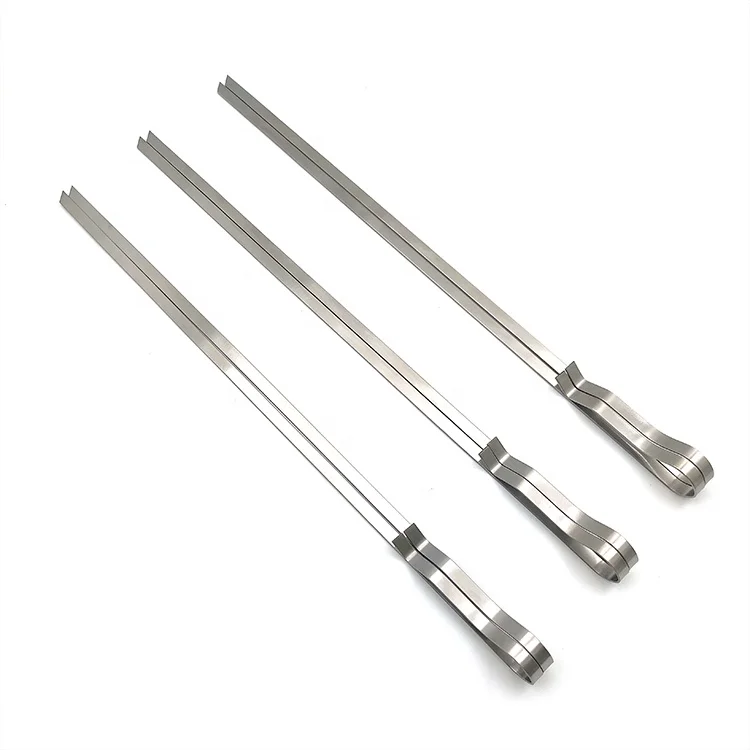 Stainless Steel Kebab Skewers,Reusable Grilling Sticks Set Shish Kebab Needles for Outdoor Camping