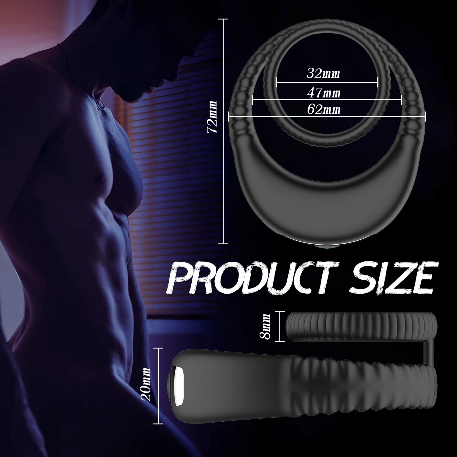 USB electric delay ejaculation dual penis extender lock cock ring vibrator for men